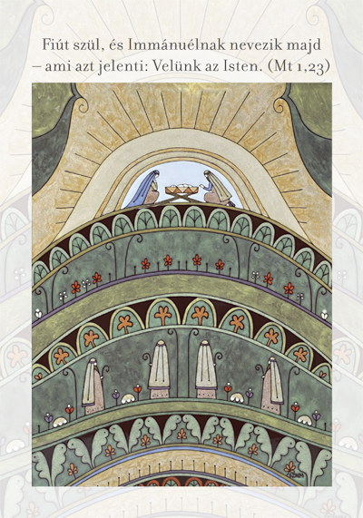 Képeslap (tűzzománc) Fiút szül...